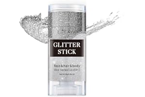 MTUVKGT Barra de Gel con Purpurina Cara, Brillantes para la Cara Festival, Holográficas de Sirena con Purpurina Para el Pelo del Cuerpo de la Cara, Glitter Maquillaje de Fiesta (silver)