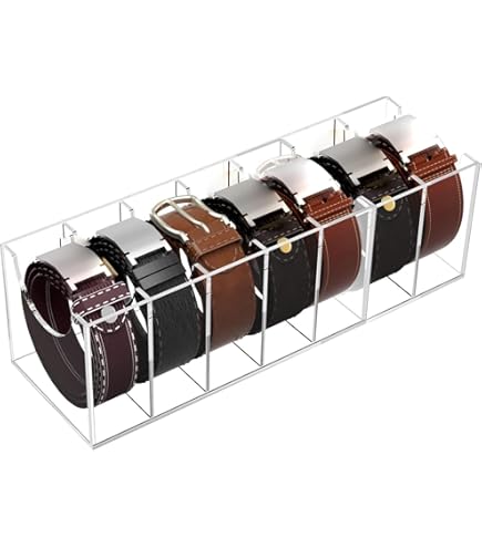 PH PandaHall Acryl riem organizer 7 compartimenten vitrine riem case opslag houder doorzichtige vitrine voor mannen vrouwen stropdas sieraden horloge armbanden haaraccessoires, 37,5 x 14 x 12 cm/14,8
