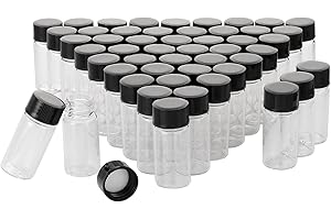 Pxyelec Transparente Flüssigkeit Sammlung Glasflaschen Fläschchen mit Schraubverschluss Kapazität 5ml Packung mit 50