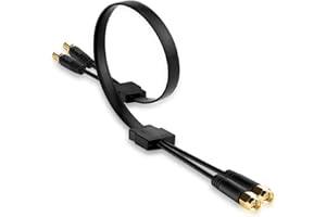 Nelawya SMA Fensterdurchführung Flachkabel für 5G/LTE Antennen | Verlustarmes Ultra-Dünnes 2-in-1 Durchgangskabel | SMA Stecker auf Buchse | Ideal für Fenster und Türen, 50 cm