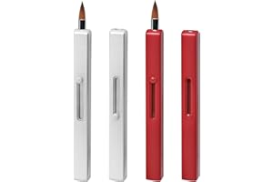 SRUIDYLADY Pinceau à Lèvres Rétractable, Application de Rouge à Lèvres (Silver + Red)