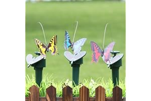 BesDirect Solarbetriebene tanzende flatternde Schmetterlinge, Fliegende Kolibri-Patio-Rasenverzierung, Bunte Schwingungssimulation Vogelhausgartentopfdekoration (Schmetterling)