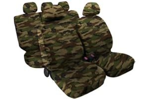 Rebeca Shop Coprisedili per Auto Modello universali compatibili per autovetture Senza airbag Laterale, Senza sedioli Sportivi e Senza braccioli Made in Italy (Mimetico Classico)