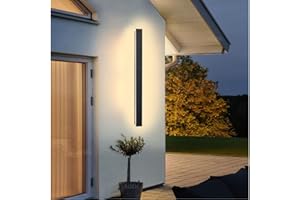 ‎AOEH AOEH Lange Wandleuchte Villa Wandleuchte Schwarze Wasserdicht Ip65 Aluminium Acryl Außen LED Wandleuchte für Gärten, Terrassen,Schlafzimmer Wohnzimmer Innen wandleuchte,30cm/12w,Warm light