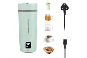 NASTOPEE Tragbarer Reisekessel Reise-elektrischer Wasserkocher mit 6-Temperaturregelung Einstellung Kleiner elektrischer Wasserkocher mit Auto Shut-Off-Koch Trockenschutz Edelstahl Fast Boil 350ml Kapazität