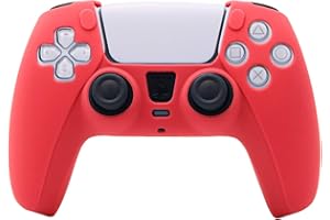 HEATFUN PS5 Controller Skin, Playstation 5 Controller Accessories, PS5 Controller Cover - Red