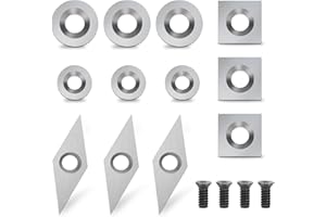 Forhandy 12 Stück Wendeschneidplatten Holz, Drechselwerkzeug Hartmetall, Wendeplatten Drechselzubehör (12)