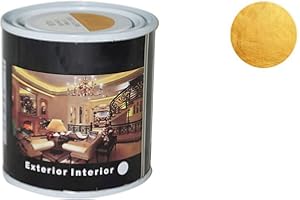 H HANSEL HOME Pintura Esmalte al Disolvente para Madera y Metal, Pintura Alquidica de Rápido Secado para Superfícies Interiores y Exteriores(Oro, 125 ML)