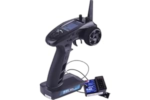 Xiangtat Flysky FS-GT5 Émetteur RC 6 CH avec récepteur FS BS6, 2,4 GHz AFHDS 2 A Protocole émetteur et récepteur pour voiture RC Bateau
