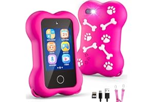 TERRAMUS Kids Smart Phone Toys, 2.8'' Touchscreen HD Dual Camera Cell Phone for Toddlers, Play Phone with MP3 Music Player, Games, Learning Toy Phone with 8GB Card, Gifts for Boys Girls (Pink)