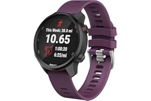 ISABAKE Elastyczny silikonowy zamiennik paska do smartwatcha Garmin Venu Sq GPS Forerunner 245/245, Fenix 6s 20 mm, wygodny pasek do Vivoactive 3 Music/HR Forerunner 645 Music