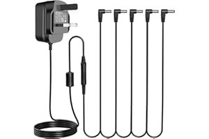 QANXUN 9V 1500mA Power Adapter Supply for Donner DPA-1 Guitar Pedal Supply Tip Negative with 5 Way Daisy Chain Cables