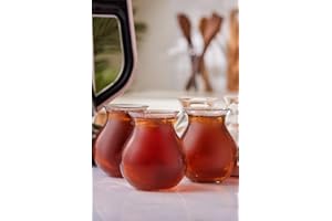 Set di bicchieri da tè Karaca Refikadan Tatlıcan, set di 6 pezzi per il servizio da tè per le persone, lavabili in lavastoviglie Bicchieri da tè turchi, design unico, pratici