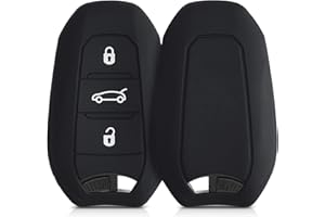 kwmobile Cover Chiavi Auto Compatibile con Peugeot Citroen con 3 tasti Smartkey (Keyless Go) - Custodia Protettiva Chiave Auto Copri Telecomando Gomma - Portachiave Macchina Silicone