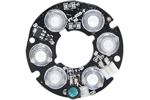 BouBou Scheda A Raggi Infrarossi A Led Ir Per Telecamera Notturna Cctv 30-40M 6 * Array Led Bianco 2.5W Dc12V