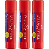 Faber-Castell Stick Yapıştırıcı B&uuml;y&uuml;k Boy 40 gr 3'l&uuml; Set | Solvent İ&ccedil;ermez, Yıkanabilir, Kolay Uygulama, Okul ve Ofis İ&ccedil;in, G