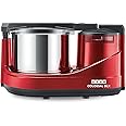 USHA Colossal DLX Wet Grinder 150 W, 2 LTR, 100% Copper Motor and Dual Flow Breakers for Faster, Smooth Batter with Atta Kneader and Coconut Scrapper (Red)