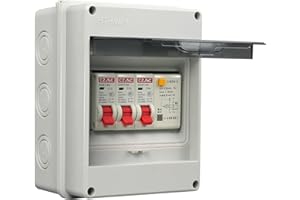 MaxAwe Consumer Fuse Box Unit 2 Way, IP65 40A RCD 2MCB 10A+16A Waterproof Plastic Leakage Circuit Breaker, Circuit Breaker Panel Garage Consumer Unit, Protective Housing Consumer Unit Fuse Box