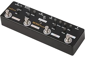 CAIGOU Ksodgun MOSKY Audio SOL918 5-in-1 Multi Effect Pedal Combined Guitar True Bypass Multi-in-one Device Reverb Delay FX Loop Overdrive Distortion for Bass Electro-acou, Black