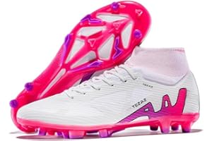 WOWEI Mens Football Shoes Spike High Top Football Boots Youth Outdoor Turf Trainers Cleats Soccer Shoes Cleats Boys Professional Athletic Sneaker