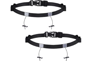 AOUZOVLI 2er-Pack mit Reflektierendem Startnummernband,Startnummernband Triathlon,Laufgürtel mit Trinkflasche,Trinkgürtel für Läufer,Triathlon Startnummernband, Marathon, Laufen, Radfahren Laufgürtel.