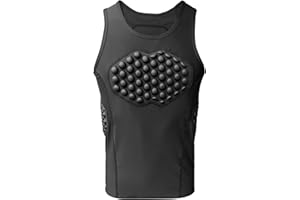 Topeter Fußball-Shirts, gepolstert, mit Rippen-/Brust-/Rückenpolster, Basketball-Schutz-Kompressionsunterhemd für Herren