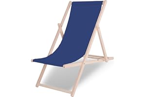 SPRINGOS Chaise Longue Pliable en Bois Massif – Réglable 3 Positions avec Système de Sécurité, Fauteuil de Jardin Compact pour Balcon, Terrasse & Extérieur – Résistante et Pliable – Charge 120 kg