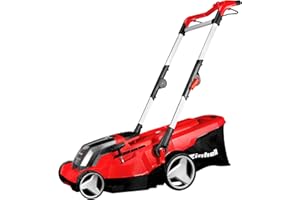 Einhell Cortacésped a batería - GE-CM 36/37 Li-Solo Power X-Change. iones de litio, ajuste de altura de corte central de 6 niveles 25-75 mm, cesta de recogida de hierba de 45 l. Sin batería y cargador