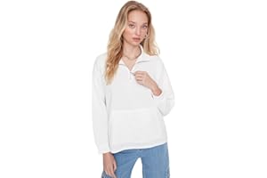 Trendyol Sudadera Regular Lisa con Cuello Polo Mujer