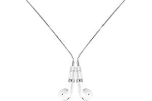 Lawonda Halteband Kompatibel mit AirPods 1/2/ 3, AirPods Pro, AirPods Pro 2, für AirPods Anti-Verlust-Gurten Strap Halter Band AirPods Halterung Magnetisch Sport-Saiten-Umhängeband Silber O