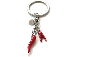 MODA MavillA Portachiave Corna e corno rosso portafortuna idea regalo confezione regalo inclusa