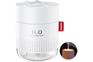 Criacr USB Luftbefeuchter 500ml, Mini Air Humidifier Ultra, Leise Luftbefeuchter mit 2 Nachtlicht Modi, 2 Nebelmodi, Automatische Abschaltung Tragbarer Luftbefeuchter für Haus, Büro, Schlafzimmer
