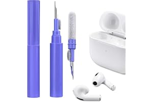 ICARER Clean Kit para AirPods 4 AirPods Pro 2 AirPods 3 AirPods Pro AirPods 2, 3 en 1 Kit de Limpieza Auriculares multifunción Herramienta Cepillo Suave Flocado Esponja para iPhone Cámara Teclado-Azul