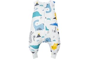 WYTbaby Śpiwór z nogawkami 1.0 Tog ze 100% bawełny – miękki całoroczny śpiwór dla niemowląt – bez rękawów – idealny do spania i ciepła – idealny dla chłopców i dziewczynek