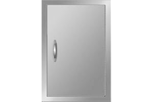 Mophorn Porte pour Cuisine d'Extérieur 43x61 cm, Porte pour îlots de Barbecue en Acier Inoxydable 304, Porte Simple à la Verticale pour Cuisine en Plein Air, pour Fermeture Vaisselle, BBQ Extérieur