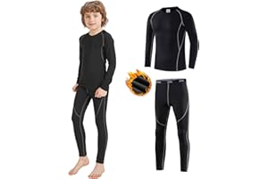 ZDQ Set Intimo Termico Bambini Invernale Funzionale Termiche Manica Lunga Termici Traspirante Pantaloni per Running Ciclismo Sci