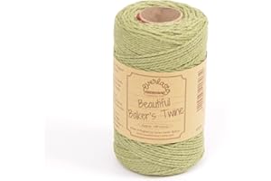 EVERLASTO Bäckergarn, solide 100 m Spulen, Baumwolle, salbeigrün, 2mm