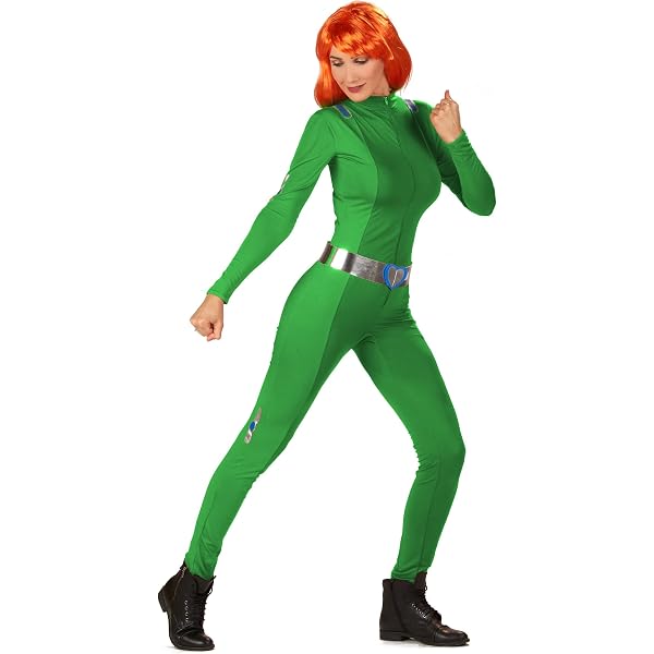 Spionin-Kostüm Für Damen – Roter Overall Mit Gürtel Für Fasching & Karneval