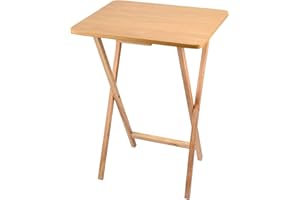 Bravich Folding Coffee/Snack Tray Table. Natural Wood Lightweight Foldable Side Table, Indoor & Outdoor Use. For Living Room, Garden, Camping, Picnic, Bedside & More. 65 x 49 x 39 CM
