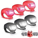 Chizea Bike Lights 6 LED Headlight Taillight Bike Lamp Set, Front and Rear Bicycle Lights Set with Waterproof Silicone Housin
