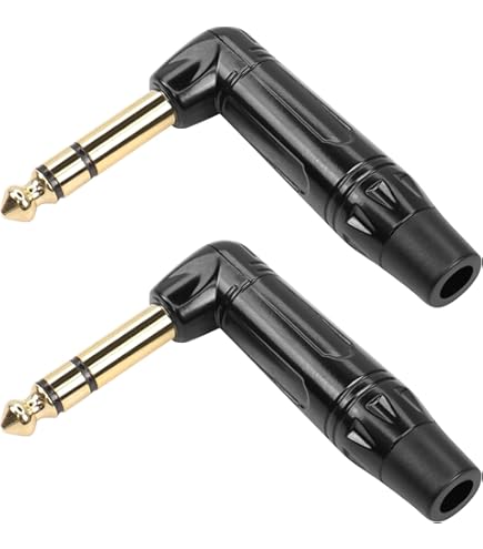 Jack 6.35 8 Prises Jack 1/4" TS Mono Mâles - Connecteur à Souder 6,35mm - Pour Guitare, Micro, Haut-Parleur - Greluma Connecteur Mâle à Souder