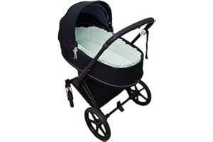 NENEL Cubre capazo o Funda para capazo Compatible con Cybex Priam Paredes Acolchadas + sábana Bajera - Bambula (Menta) Sencillo