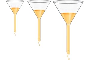 ULAB Scientific Glass Funnel Set, 1 of Each Size 50mm 75mm 100mm with Approx. 60° Angle, Short stem, UGF1009