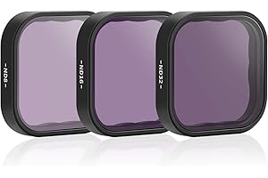 AFAITH Filtre ND pour GoPro Hero 9/10/11/12 Noir, 3 pièces ND Kit de Protection de la Lentille (ND8, ND16, ND32) Filtre Gris pour GoPro Hero 9 10 11 12 Noir