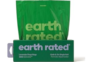 ‎EARTH RATED Earth Rated Hundekotbeutel, dicke Grab & Go Einzelrolle, ideal für das Aufsammeln im Garten, Lavendelduft, 300 Beutel