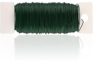 TELOOCO 1 Rollo Alambre Floral 35m Alambre de Floristería Verde Alambre de Paleta Flexible Alambre para Coronas para Hacer Coronas Manualidades Floristería Ramo de Boda Accesorios (38 Yardas)
