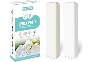 VIKEYTIM Mastic Epoxy, 120g Pâte à Réparer Multi-Usages Pâte Epoxy bi-composante pour Collages Sur de Multiples Matériaux Métal, Plastique Dur, Pierre, Bois, Céramique (Blanc)