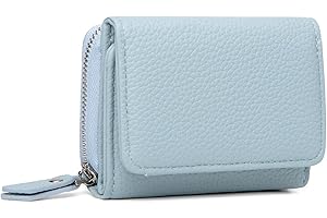 CHAOFANXI Mały portfel damski, ze skóry, mały portfel dla kobiet, mały portfel damski, w krótkim formacie, mały portfel z wieloma przegródkami, niebieski, 10*8*4, Nowoczesny