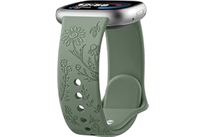 Tobfit Flower Pattern Strap for Fitbit Sense/Sense 2/Fitbit Versa 4/Fitbit Versa 3 Straps for Women Men, Adjustable Silicone Replacement Band