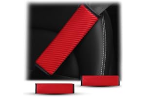 CGEAMDY 2 Almohadillas Cómodas para Cinturón de Seguridad de Coche, Universales Fundas para Cinturón de Seguridad de Viaje, Apto para la Mayoría de Coches, Furgonetas y Camiones(Rojo)